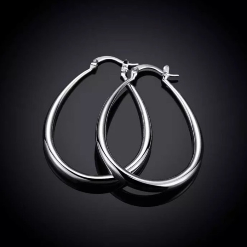 925 Sterling silver hoop earrings - Picture 3 of 6